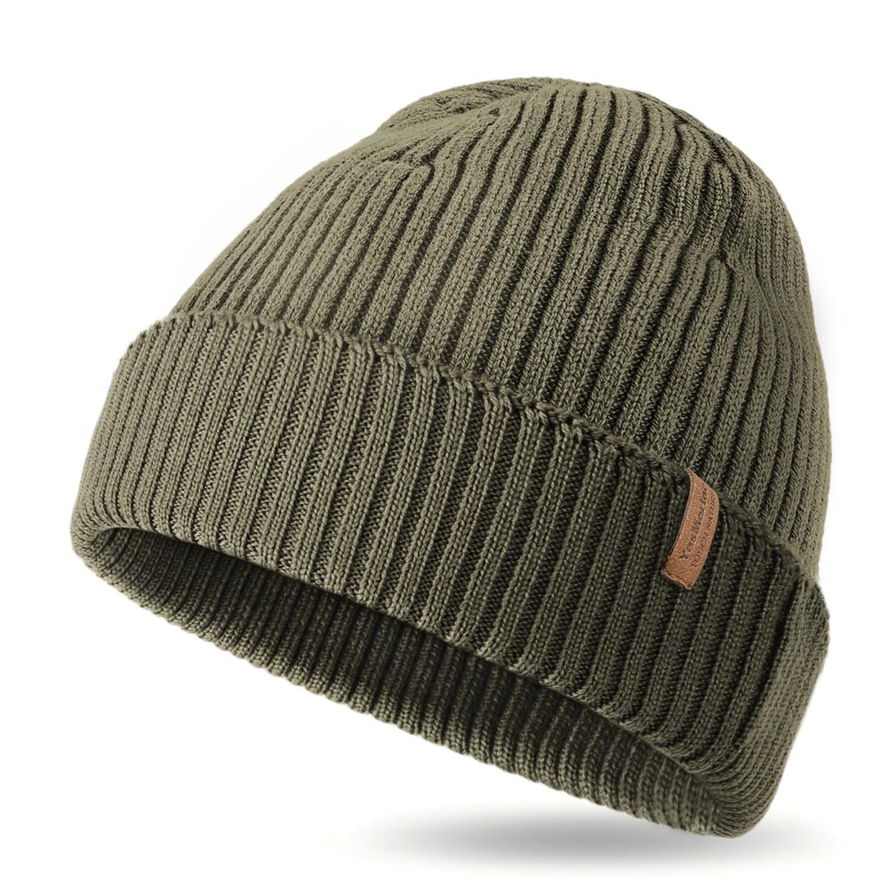 7537 Winter Beanie and , Merino Wool Knit Cuffed Hat, Lightweight Soft